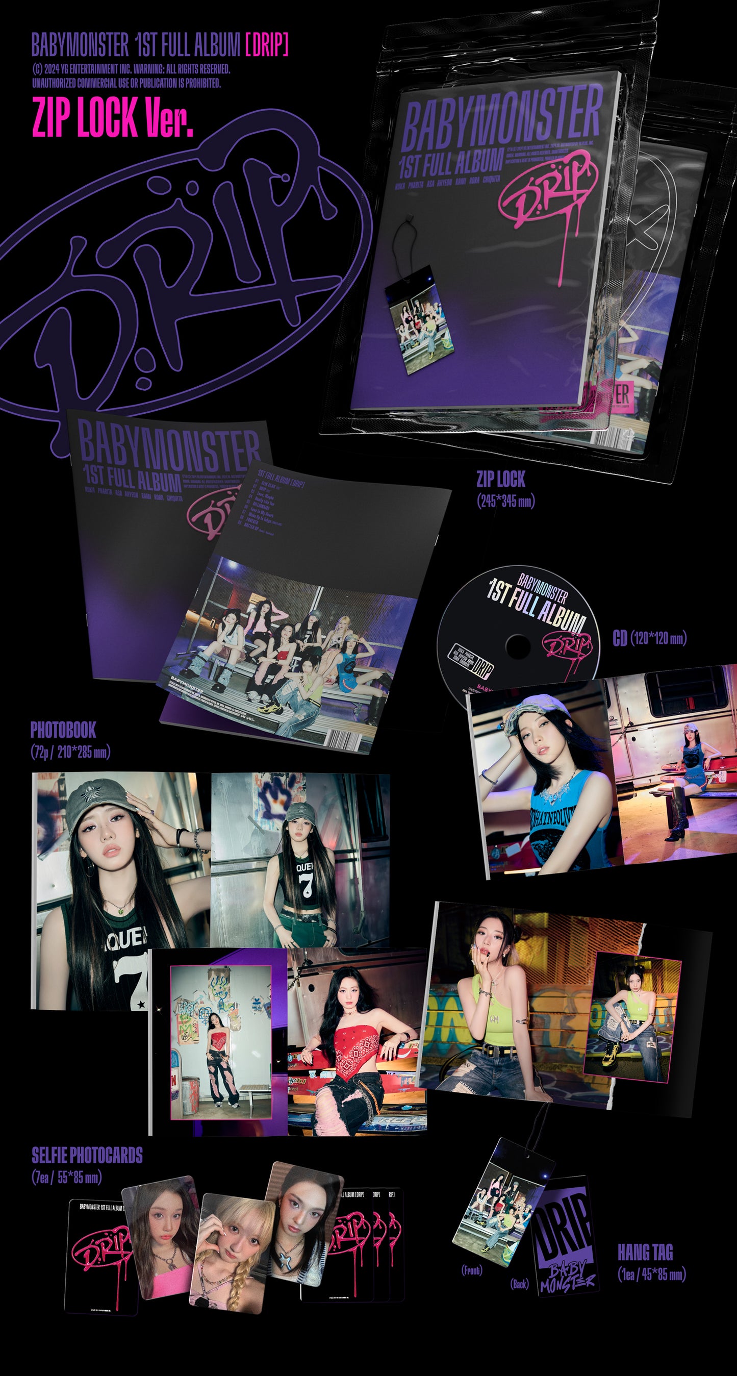 BABYMONSTER - 1st Full Album 'DRIP' (Zip Lock ver.)