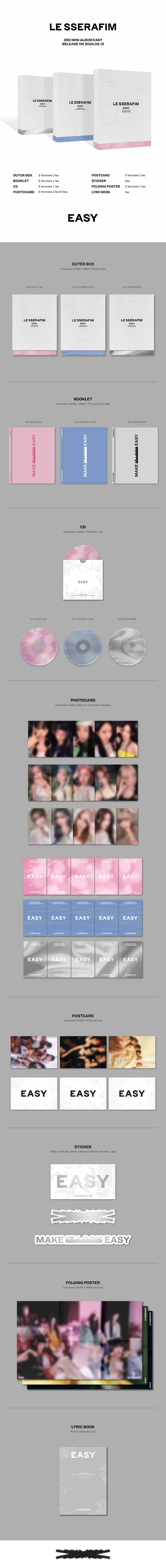 LE SSERAFIM - EASY 3rd Mini Album (SHEER MYRRH ver.)